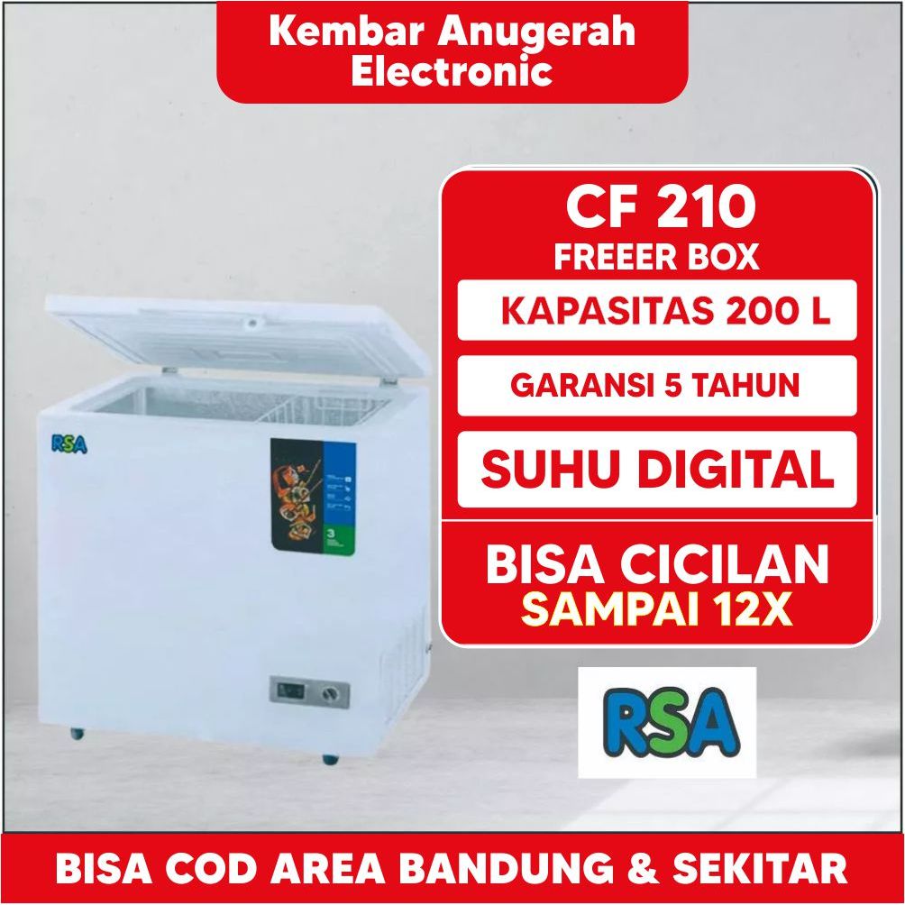 Jual CHEST FREEZER RSA TYPE CF 210 GARANSI RESMI | Shopee Indonesia