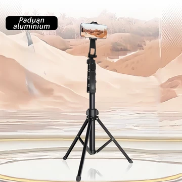 Tripod Logam 2.1M Lampu Cincin LED Siaran Langsung Dudukan Ponsel 2M Tripod Teleskopik Kepala