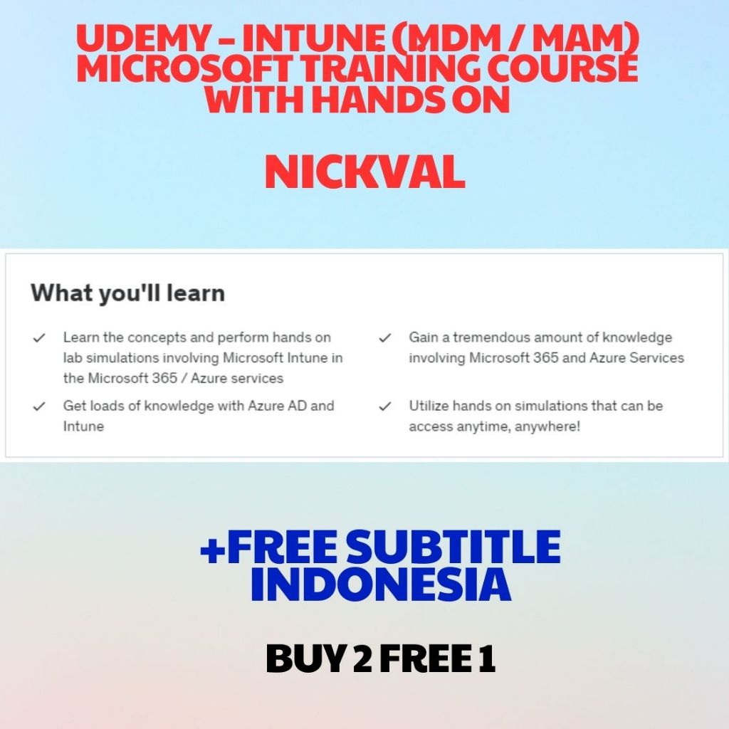 Jual Udemy – Intune (MDM / MAM) Microsoft training course with HANDS ON ...