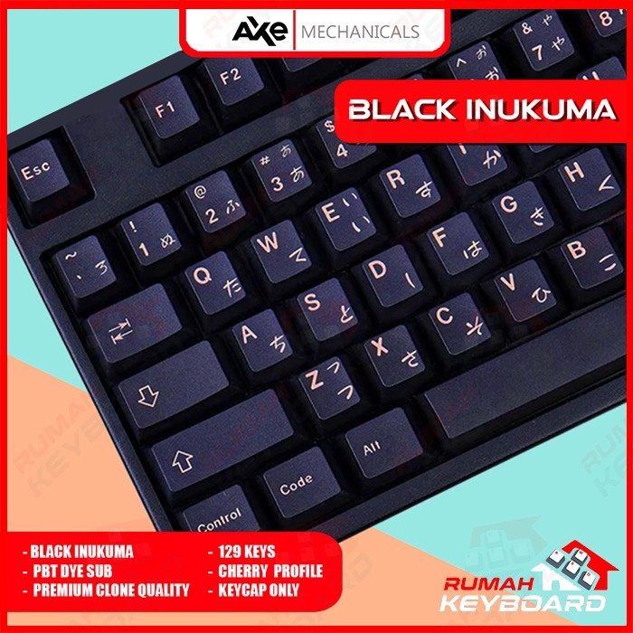 Jual AXE MECHANICALS - Cherry - Black Inukuma - Pbt - Dye Sub - Keycap ...