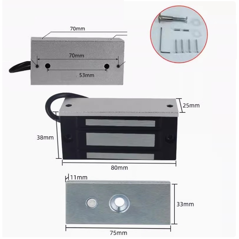 Jual Mini Magnet EM Lock Magnetic Lock Door 60kg / 100Lbs | Mini Emlock ...