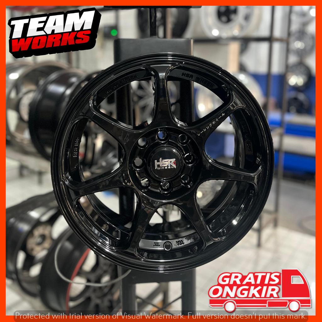 Jual VELG RACING JDM STYLE BLACK GLOSSY HSR SEBUNSUTA R14 PELEK LEBAR 6 ...