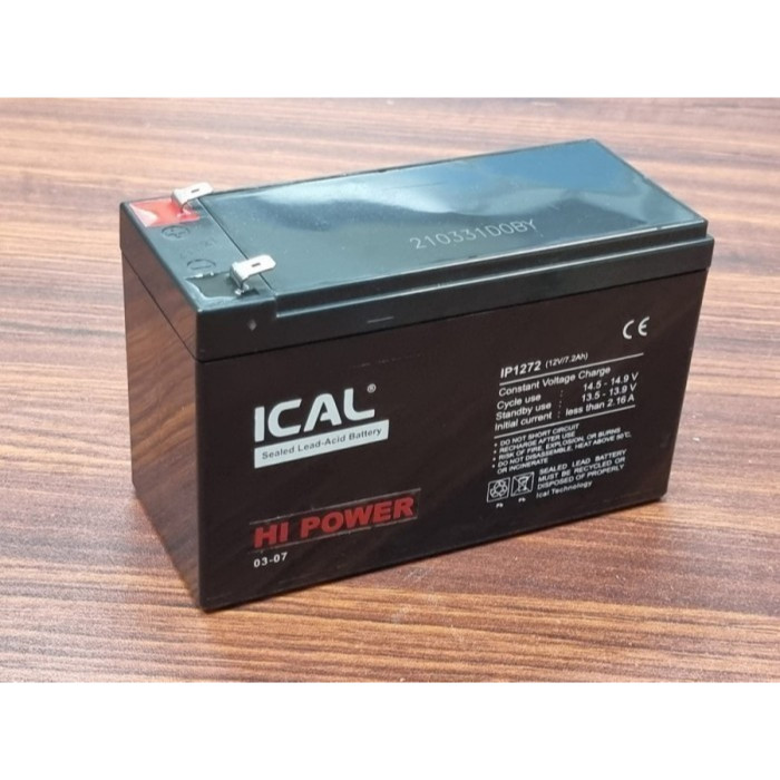 Jual BATTERY UPS AKI KERING ICAL 12V 7,2AH ICA APC PROLINK INFORCE ...