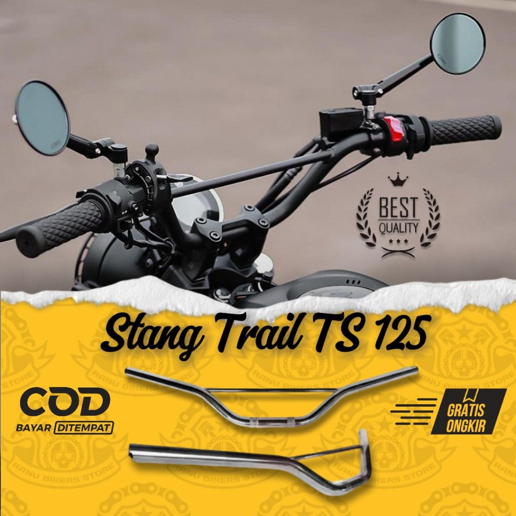 Jual COD Stang Stir Scrambler Vintage Motor Trail Suzuki TS125 Tracker ...