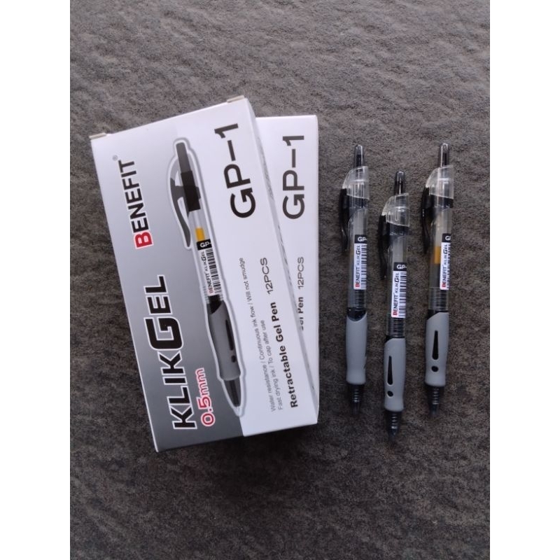 Jual Pulpen Gel Pen Benefit GP-1 Klik Gel ( 12 Pcs ) [ Original