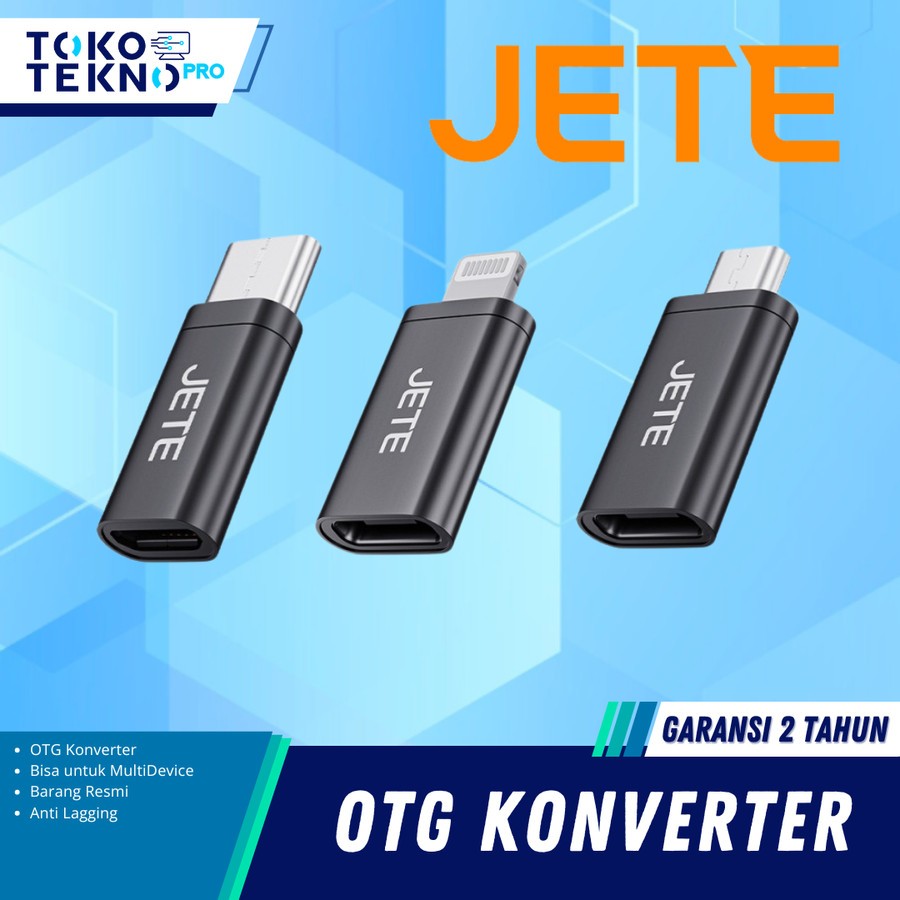 Jual JETE Adapter OTG Konverter TypeC Micro Lighting USB Garansi 2 ...