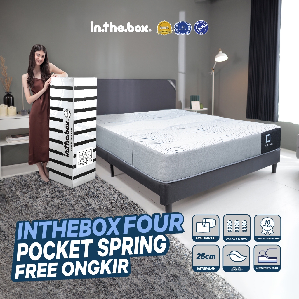 Jual Kasur Spring Bed INTHEBOX Four - FREE Bantal | Kasur Ukuran 90x200 ...