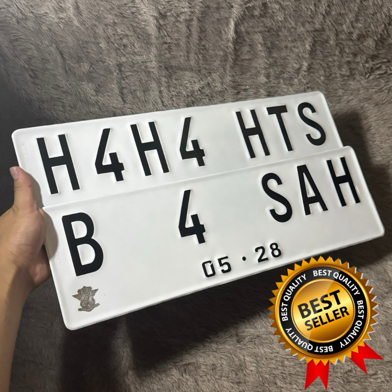 Jual Custom Plat Mobil Besi Putih Hitam Sepasang | Shopee Indonesia
