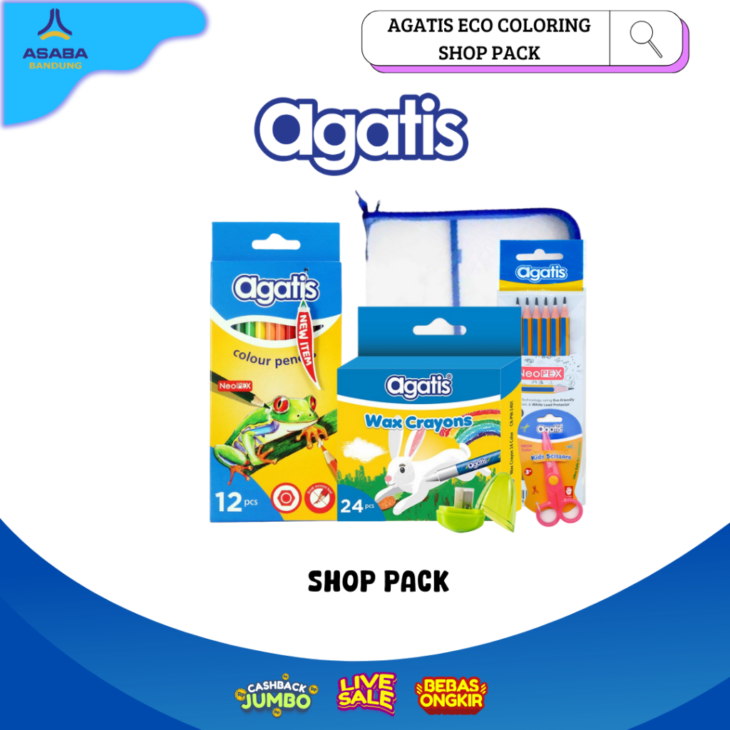 Jual Asaba Bandung - AGATIS ECO COLORING SHOP PACK / PAKET ALAT TULIS ...