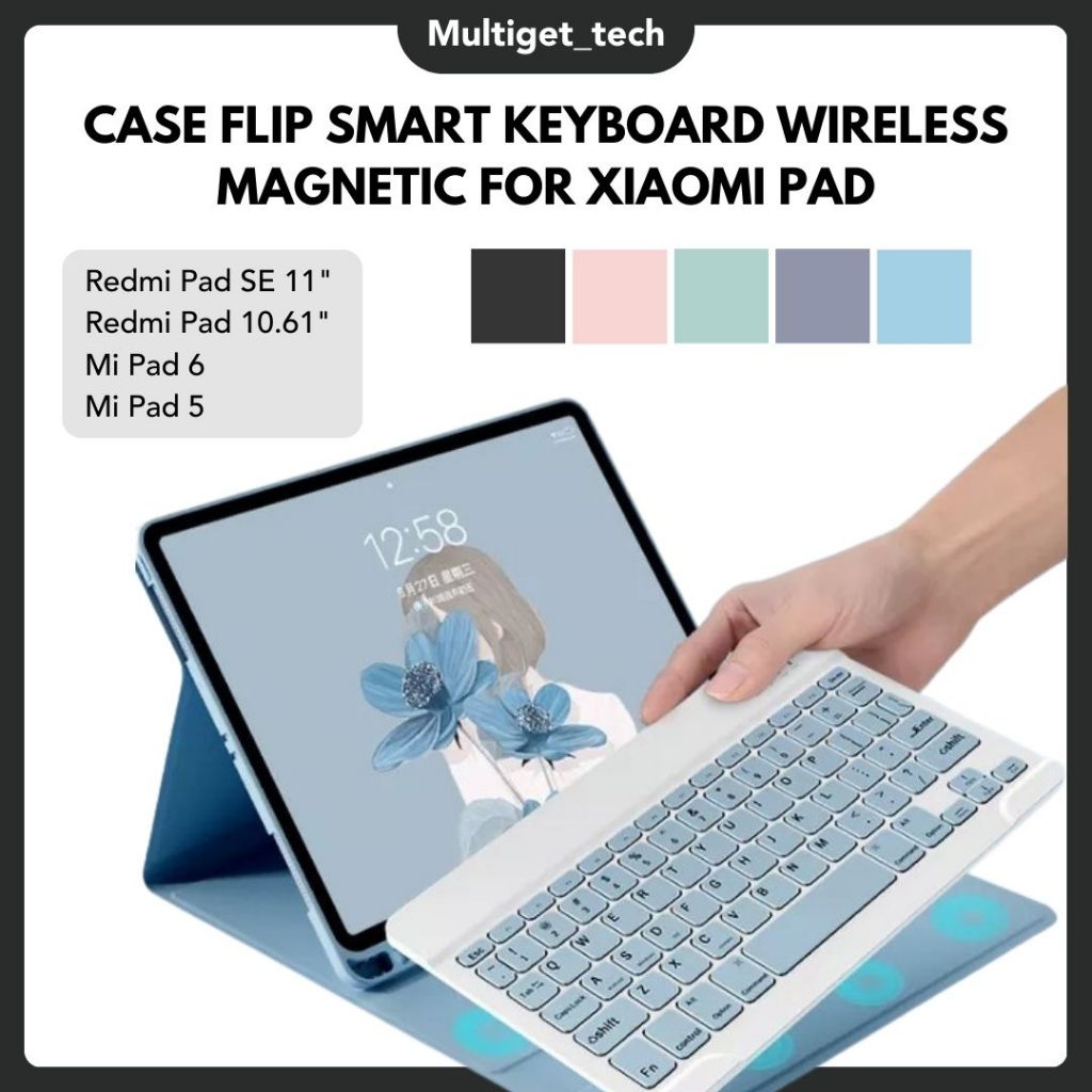 Jual Case Flip Smart Keyboard Wireless Magnetic For XIAOMI Pad 6/ 6s 12 ...