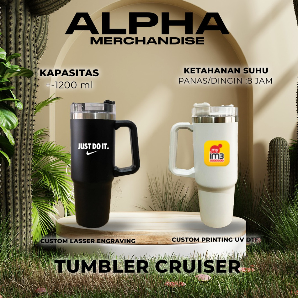 Jual Tumbler Premium Jumbo Cruiser Stainless steel custom + - 1200 ML ...