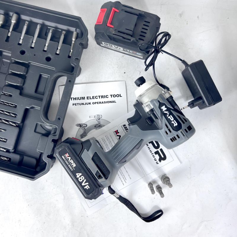 Jual APR raja bor impact driver cordless sekrup AP29PRO 380nm 2baterai ...