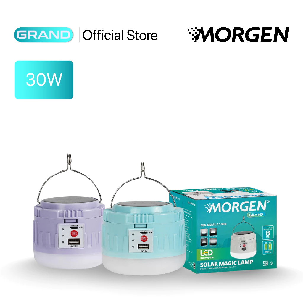 Morgen LED Solar Magic Lamp Grand Series – Lampu Camping Rechargeable Putih 30W