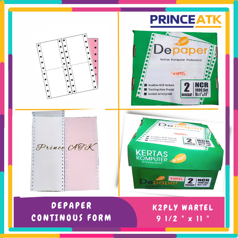 Jual Ecer Kertas NCR Continous Form 2Ply (Rangkap 2) Wartel 100 Lbr ...