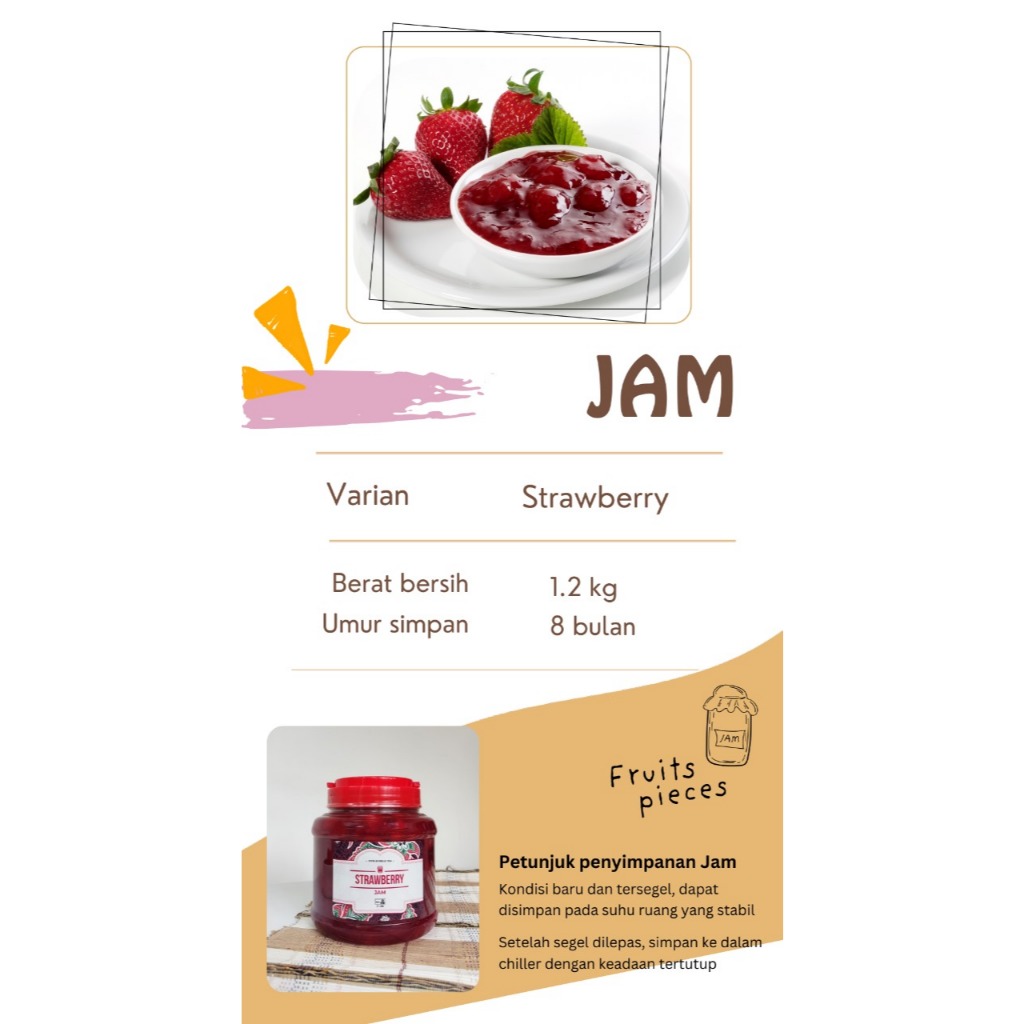 Jual Itpin Strawberry jam Selai Stroberi 1.2kg untuk topping ice cream ...