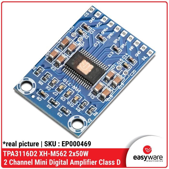 DC 12V-24V 2x50W Doppio Canale Mini Digale D Classe 50W 50W TPA3116D2 TPA3116 XH-M562 Scheda Amplificatore di Potenza