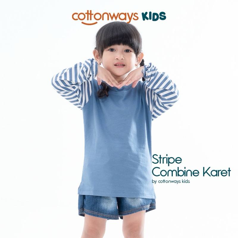 Nevada Kids Rib Tali Serut 1 Kaos Lengan Pendek Anak Perempuan