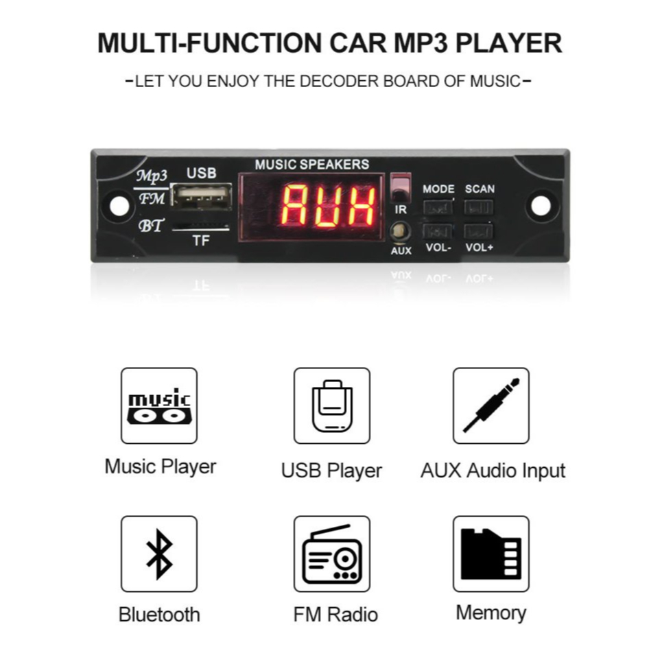 Jual Kit Modul MP3 12V 032BT Music Player Bluethooth Vire | Shopee ...