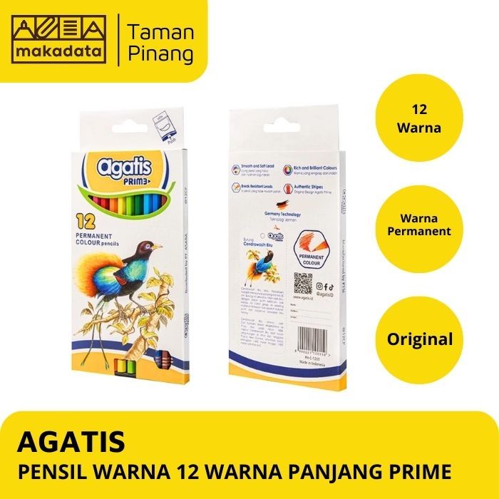 Jual PENSIL WARNA / COLOUR PENCIL AGATIS PRIME 12 WARNA PANJANG ...