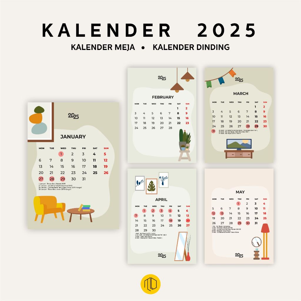 Jual KALENDER 2025 COZY / KALENDER MEJA 2025 / KALENDER DINDING 2025