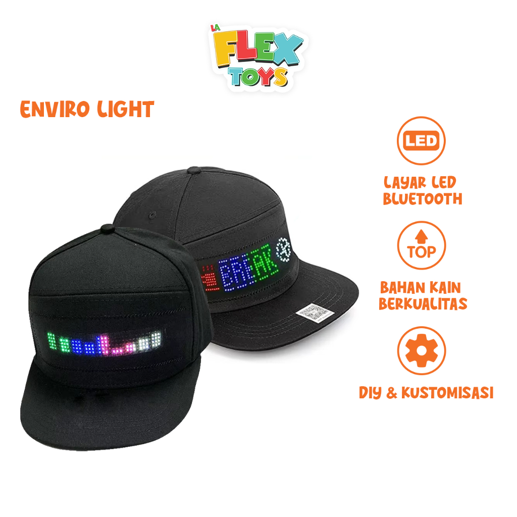 Jual ENVIROLIGHT | Topi led RGB Bluetooth wireless | Topi RGB LED Light ...