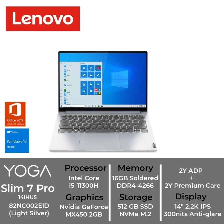 Jual Lenovo Yoga Slim 7 Pro 14IHU5 Core i5 11300H 16GB 512GB MX450-2GB ...