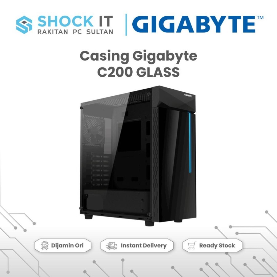 Jual GIGABYTE C200 Tempered Glass - ATX, Micro ATX Mid Tower PC Case ...