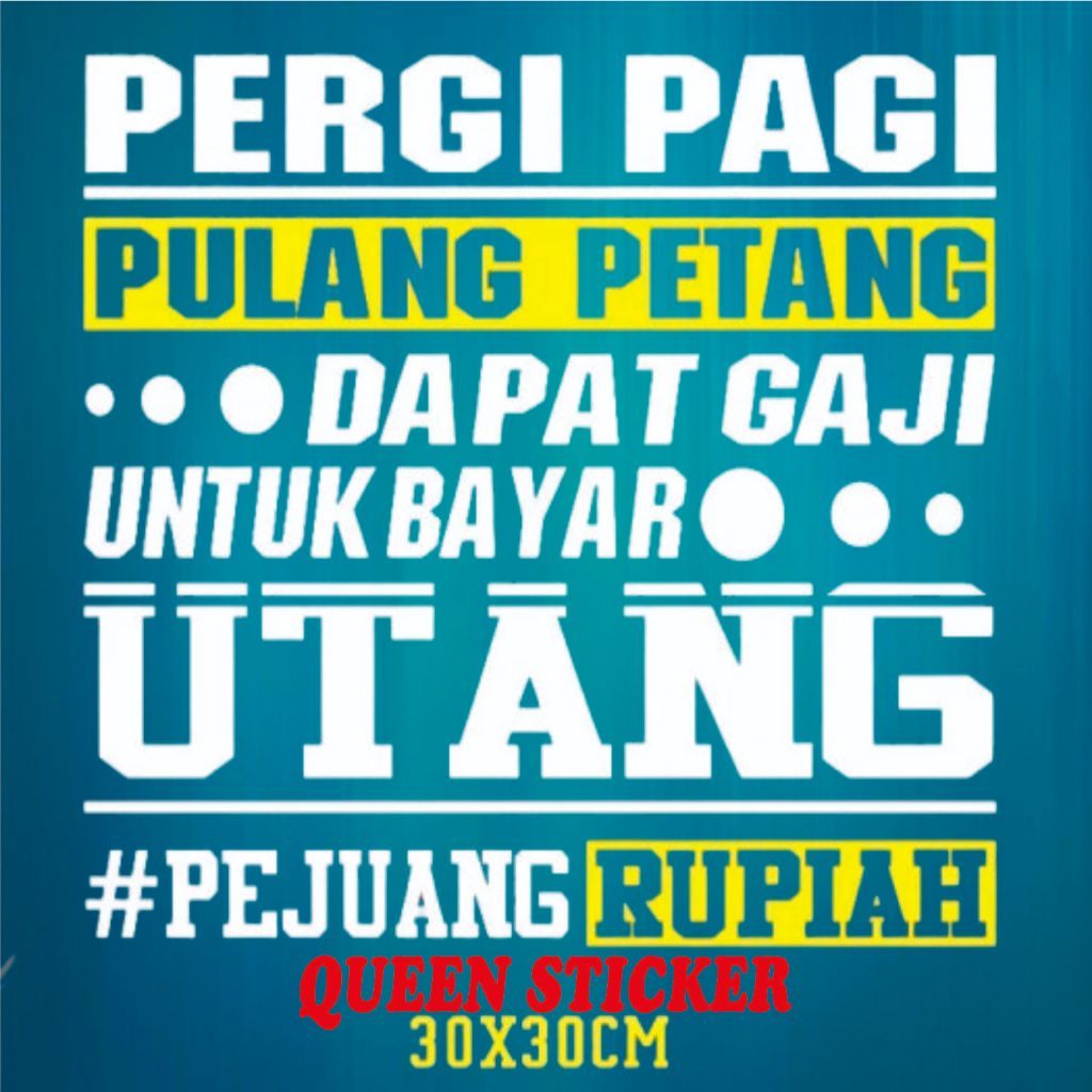 Jual Stiker cutting kaca truk kata kata pergi pagi pulang petang ...