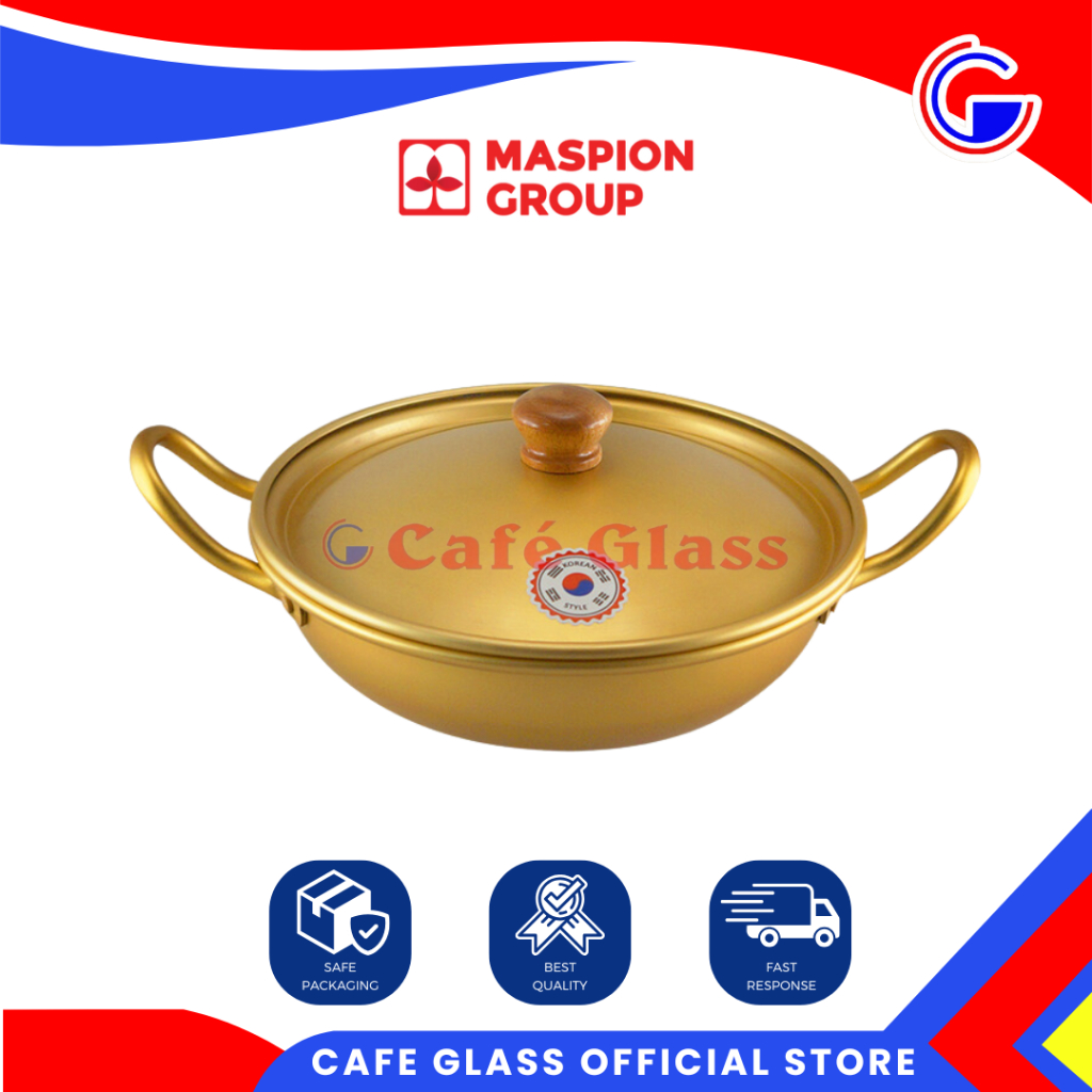 Panci Ramen Korea - Mangkok Gold Mie Korea + Gagang - Sop Army Stew Pot - 18Cm & 20Cm