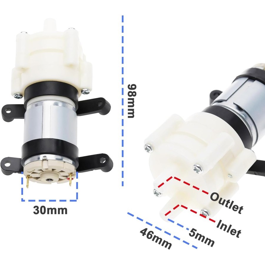 Jual Pompa Air Aquarium Akuarium foodgrade DC 12V R385 Diaphragma Water ...