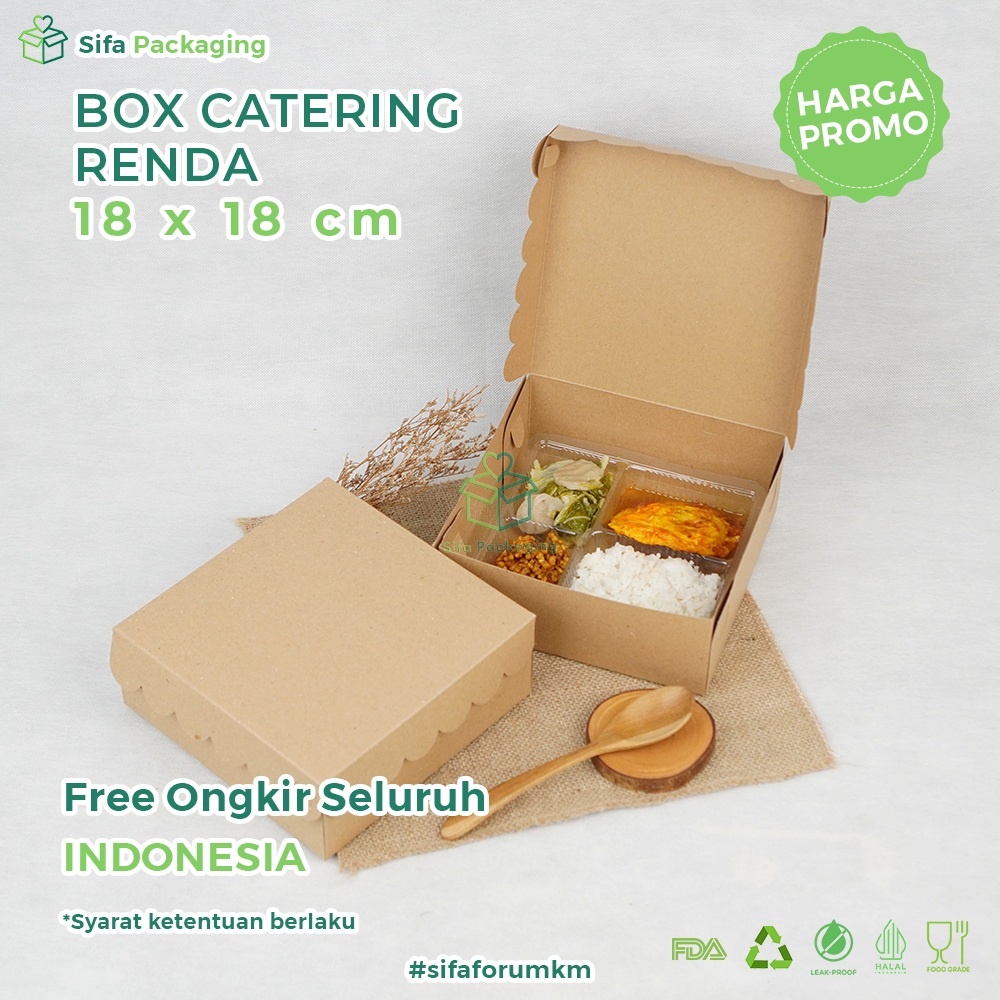 Jual Dus Nasi X Kraft Bahan Gsm Kotak Nasi Katering Paper Lunch Box Dus Bolu Box Renda