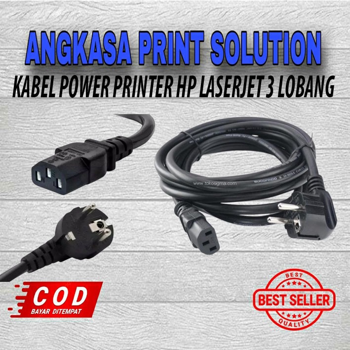 Jual Kabel Power printer LaserJet komputer power supply PC 3 lubang ...