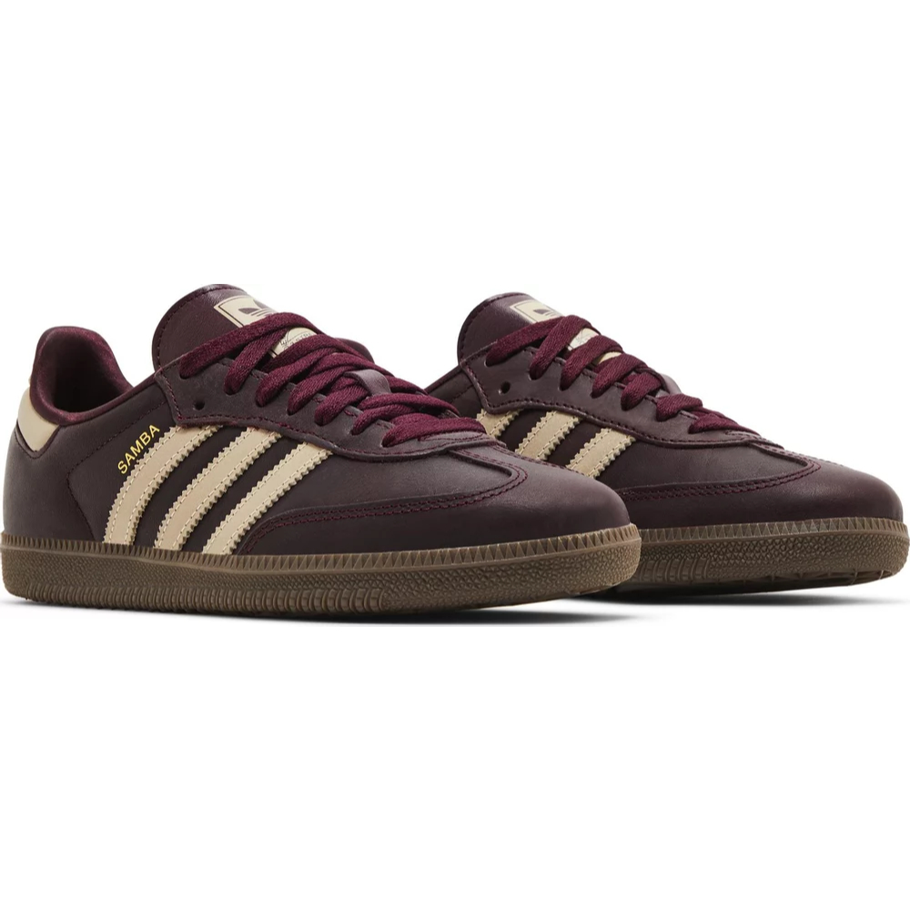 Jual Adidas Samba OG Maroon Crystal Sand Gold Metallic (IF7004 ...