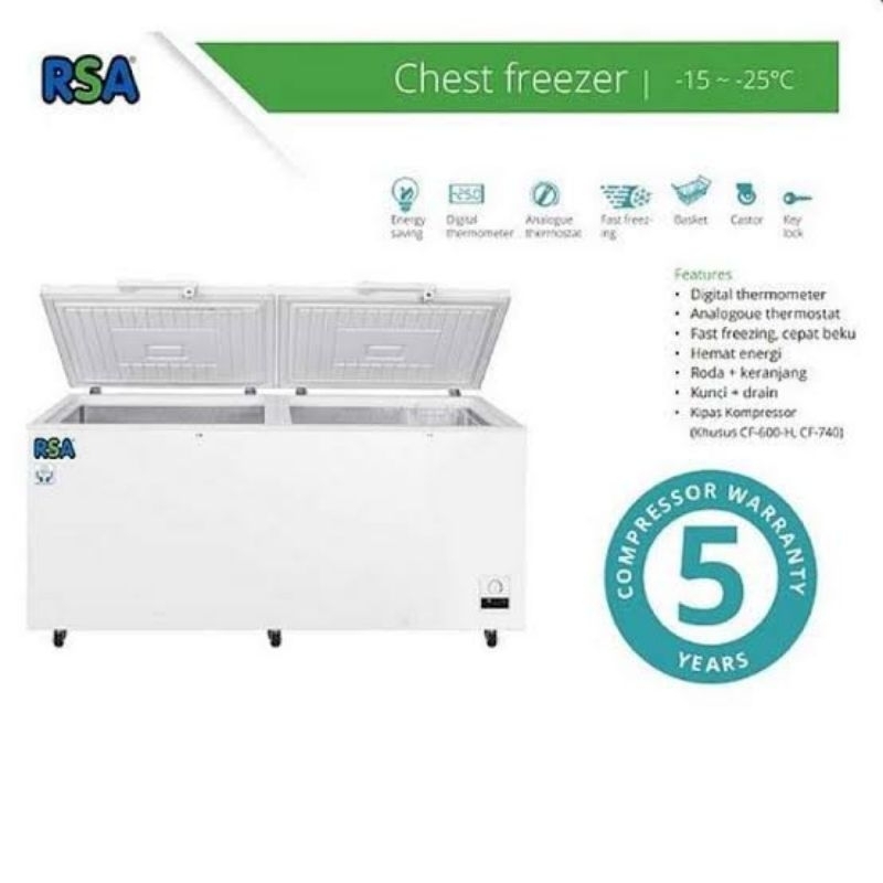 Jual RSA CF-600-H CHEST FREEZER 500 L CF600H BOX FREEZER PEMBEKU ...