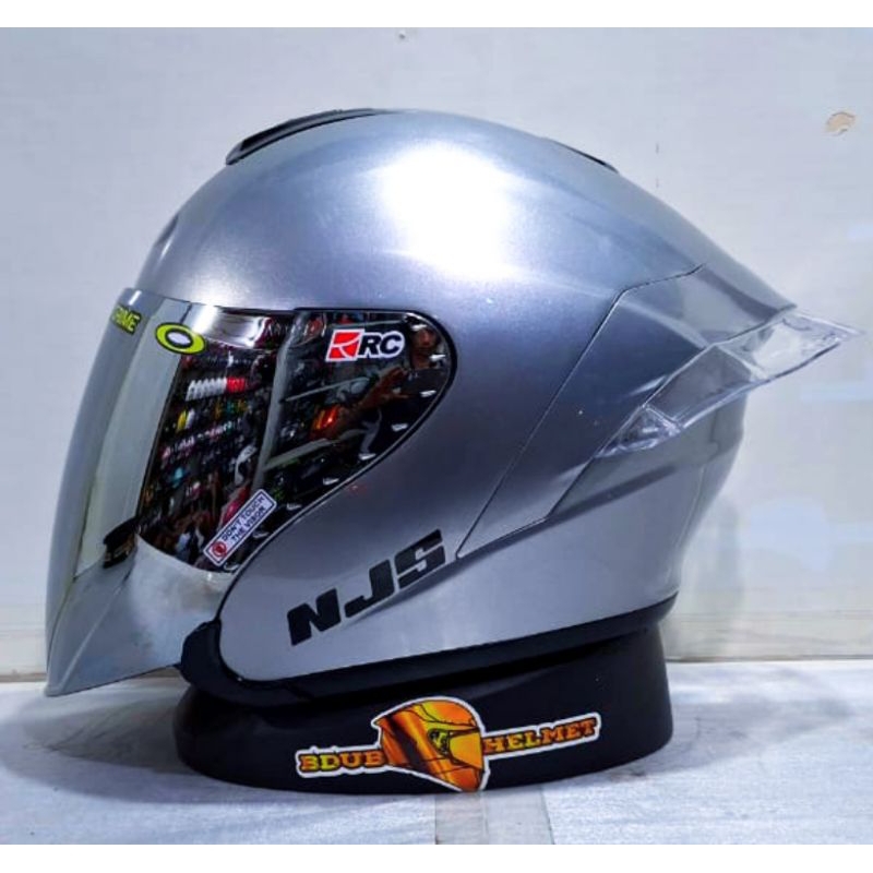 Helm full face njs kairos solid black dof paket ganteng/original