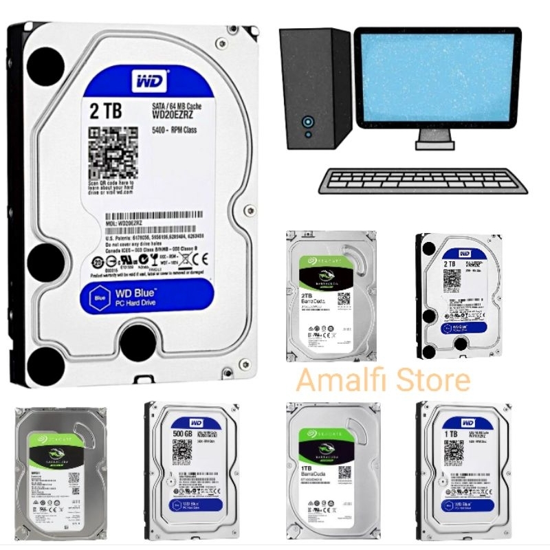 Jual Hardisk Pc 2TB/1TB/500GB WD Blue/ Barracuda Rpm 7200/5900 Sata 3.5