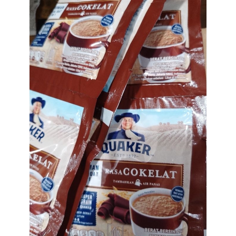 Jual Quaker Oatmeal Minuman Sereal Rasa Cokelat 1 Renceng isi 10 sachet ...