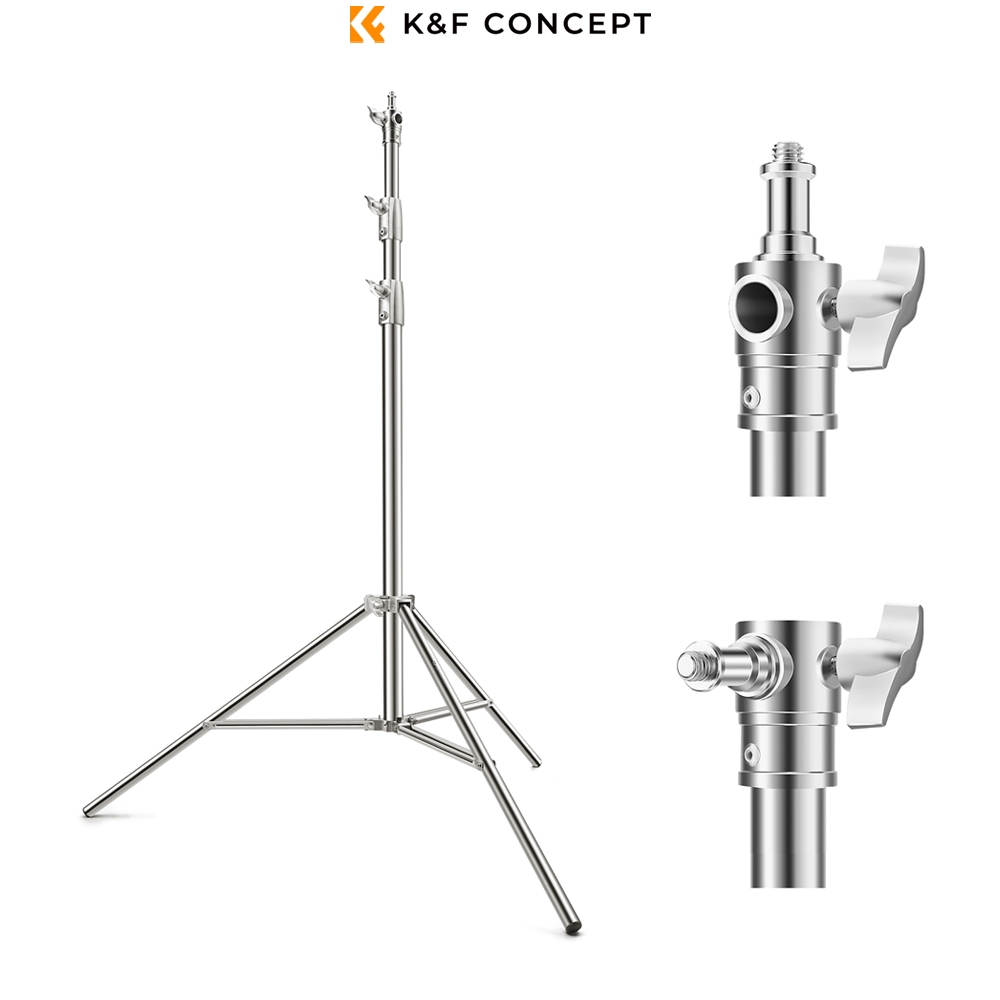 Jual K&F Concept 2.8m Stainless Steel Light Stand Spring Buffer Heavy ...