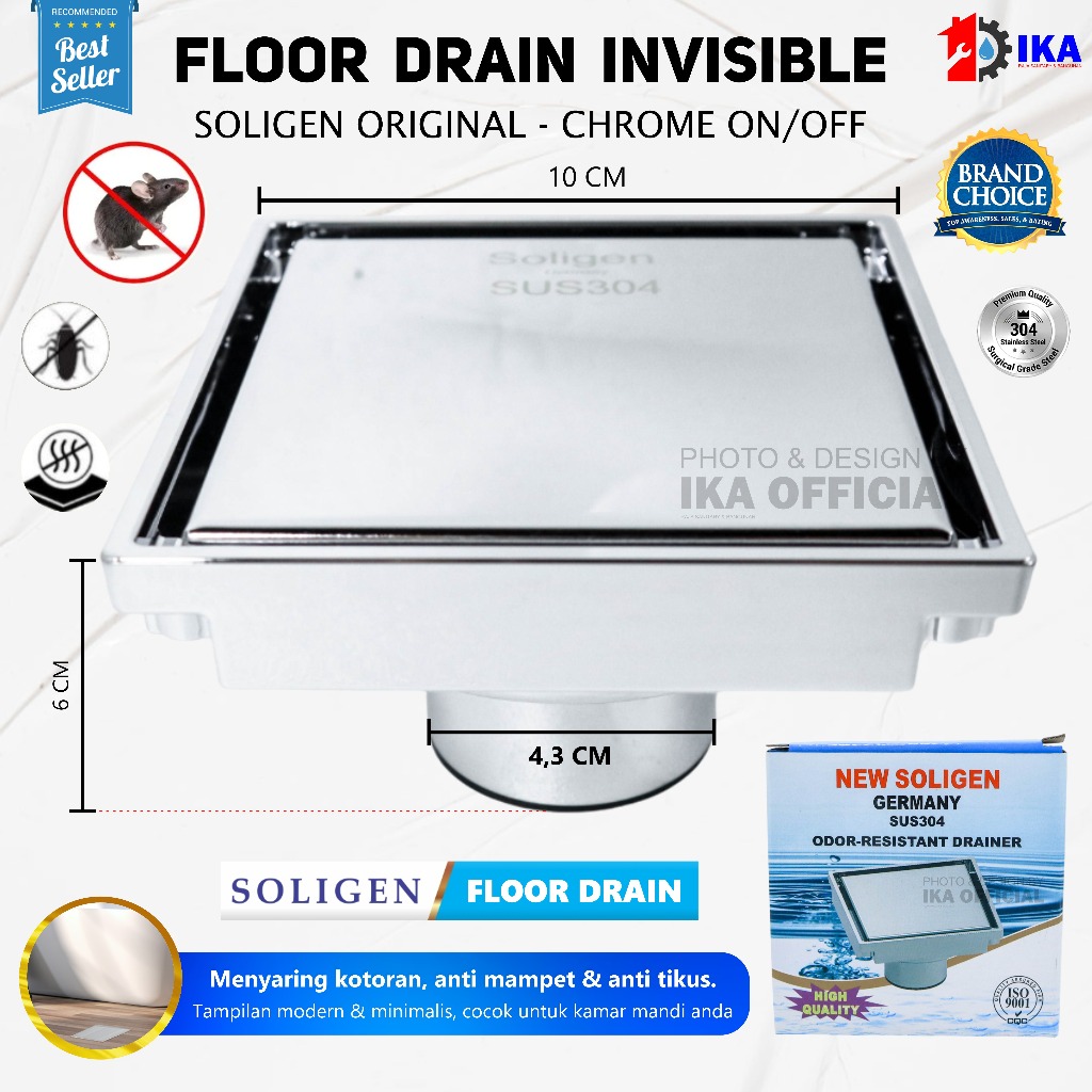 Jual Saringan Got SS SOLIGEN FD-1 Anti Bau Serangga Kecoak Floor Drain ...