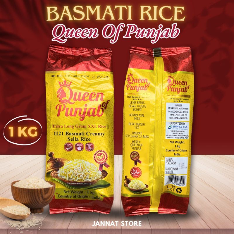 Jual BERAS BASMATI QUEEN OF PUNJAB KUALITAS SUPER 1KG | Shopee Indonesia