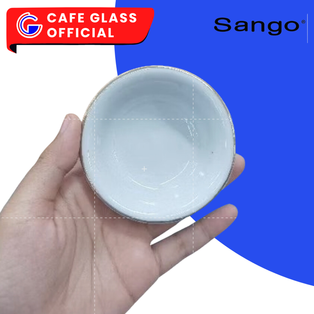 Lepek Saos Kecap - Lepek Keramik Sambel Sango - Tempat Saus Polos Putih 60310