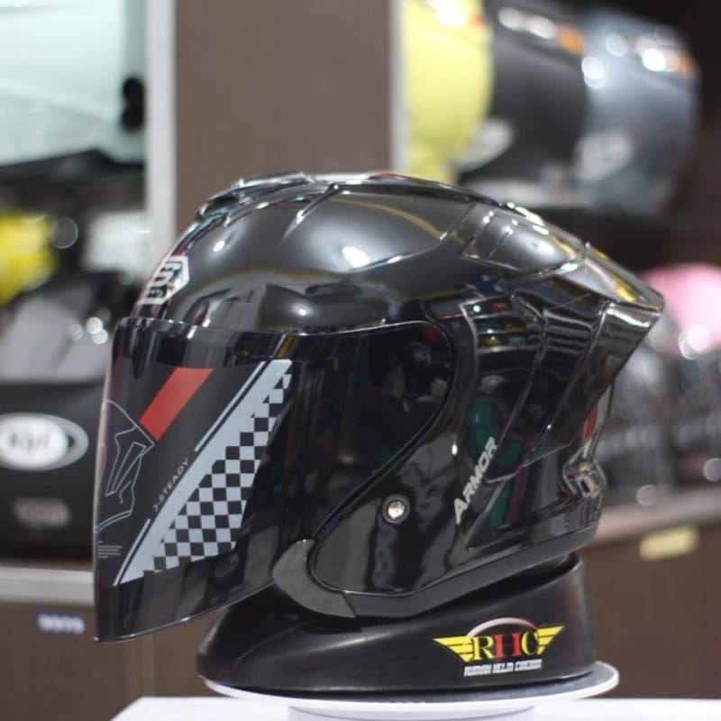 Jual Helm Js Armor Solid Black glossy original | Shopee Indonesia