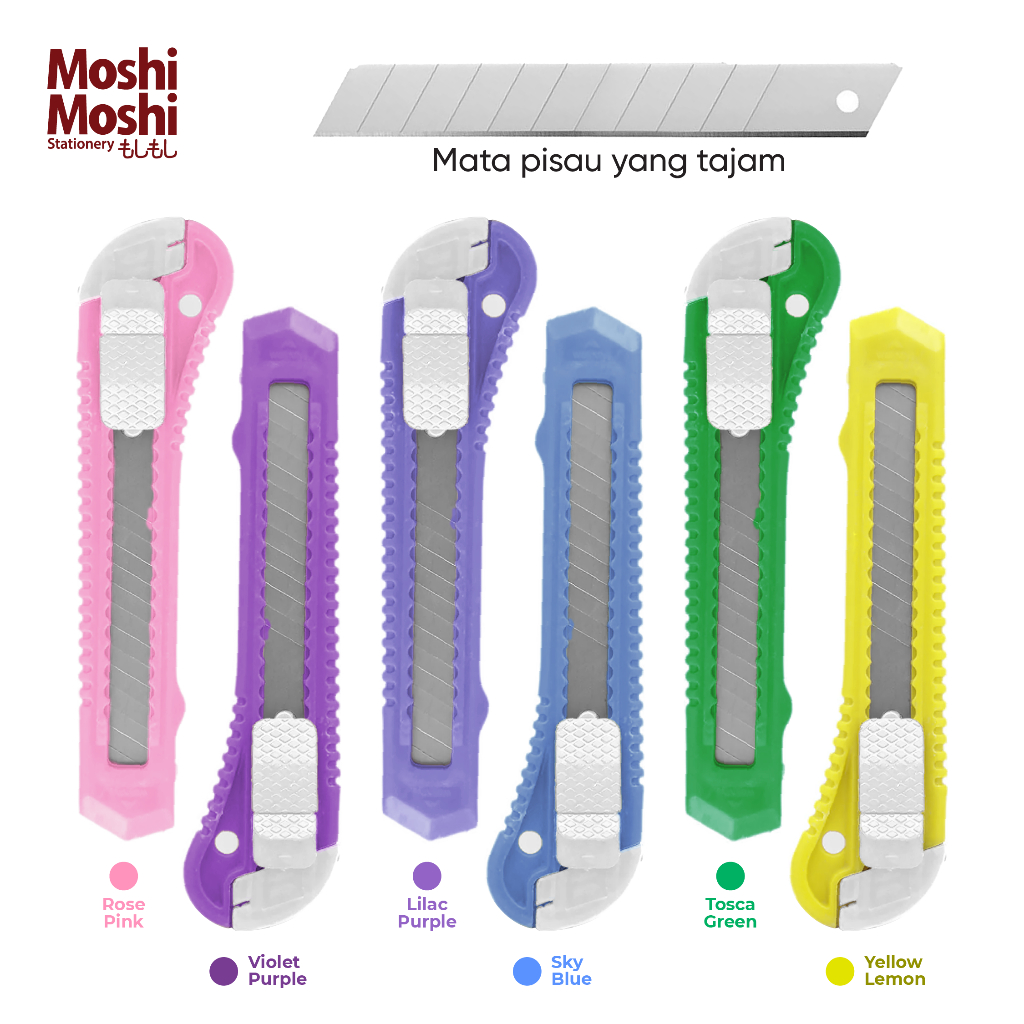 Jual Paper Cutter Moshi Colorfull Series Pisau Kertas Tajam Warna Warni ...