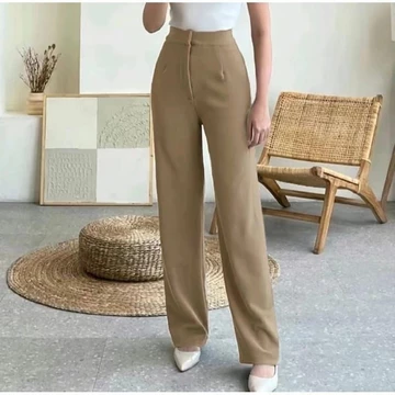 Cozie Pants Long Cullote Basic Rib Knit Celana Kulot Wanita Highwaist Rib Knit Premium