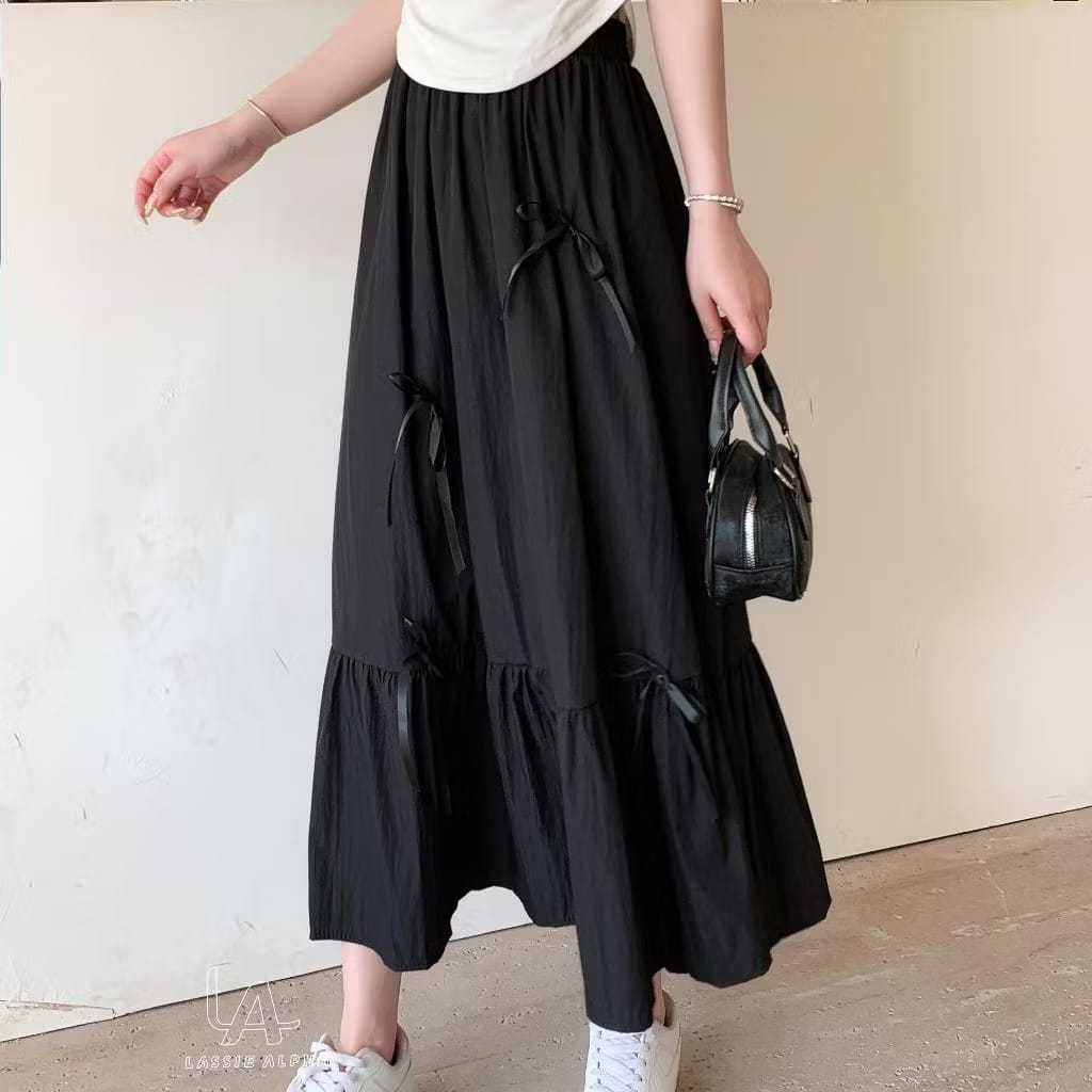 Jual Rok Ruffle Pita / Ribbon Skirt / Rok Wanita Katun | Shopee Indonesia