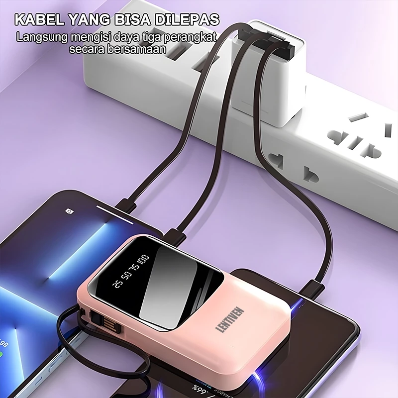 Powerbank 30000mAh Mini With 4 Kabel 