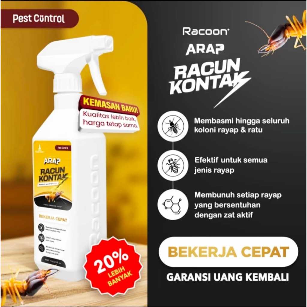Jual Racoon Arap Racun Kontak Obat Semprotan Cairan Pembasmi Anti Rayap ...