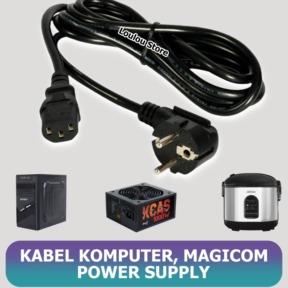 Jual Kabel Power U PC Adaptor Laptop Monitor Magicom Printer Power ...