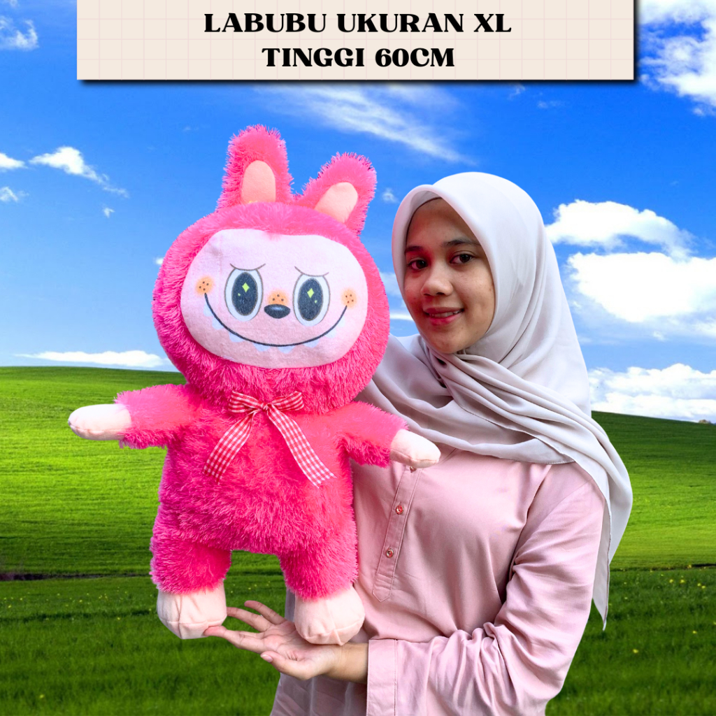 Jual Boneka VIRAL LABUBU The Monster Macaron ukuran XL -+ 60cm kado ...