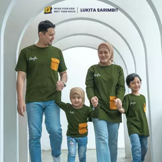 Hoofla Lukita Sarimbit Series Baju Kaos Couple Keluarga Ayah Ibu Anak Army